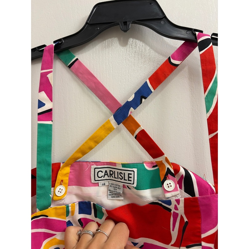 Tank Top Abstract Pop Art Vintage Carlisle Womens Multi Color Adjustable Straps - Picture 5 of 5
